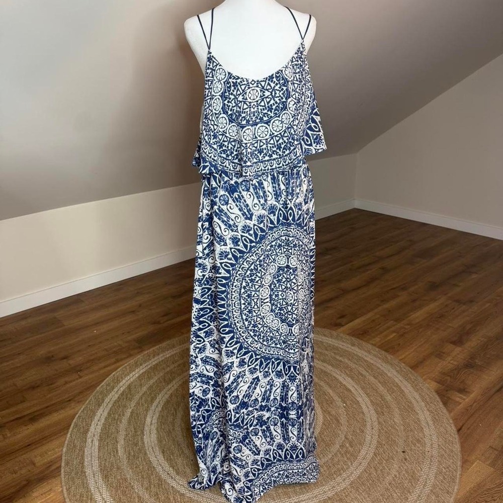 Ark & Co Blue and white Summer maxi dress with adjustable strap